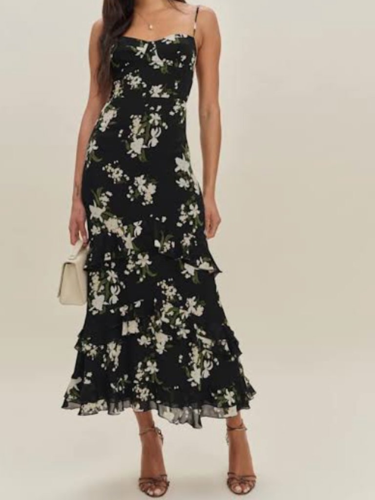 Reformation Ellora Dress In Orchids | 4